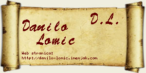 Danilo Lomić vizit kartica